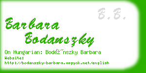 barbara bodanszky business card